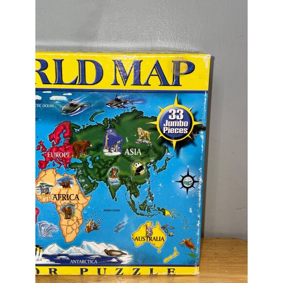 Melissa & Doug World Map Jumbo Floor Puzzle 33 Pieces Educational Toy 2 x 3 Feet - Picture 2 of 6
